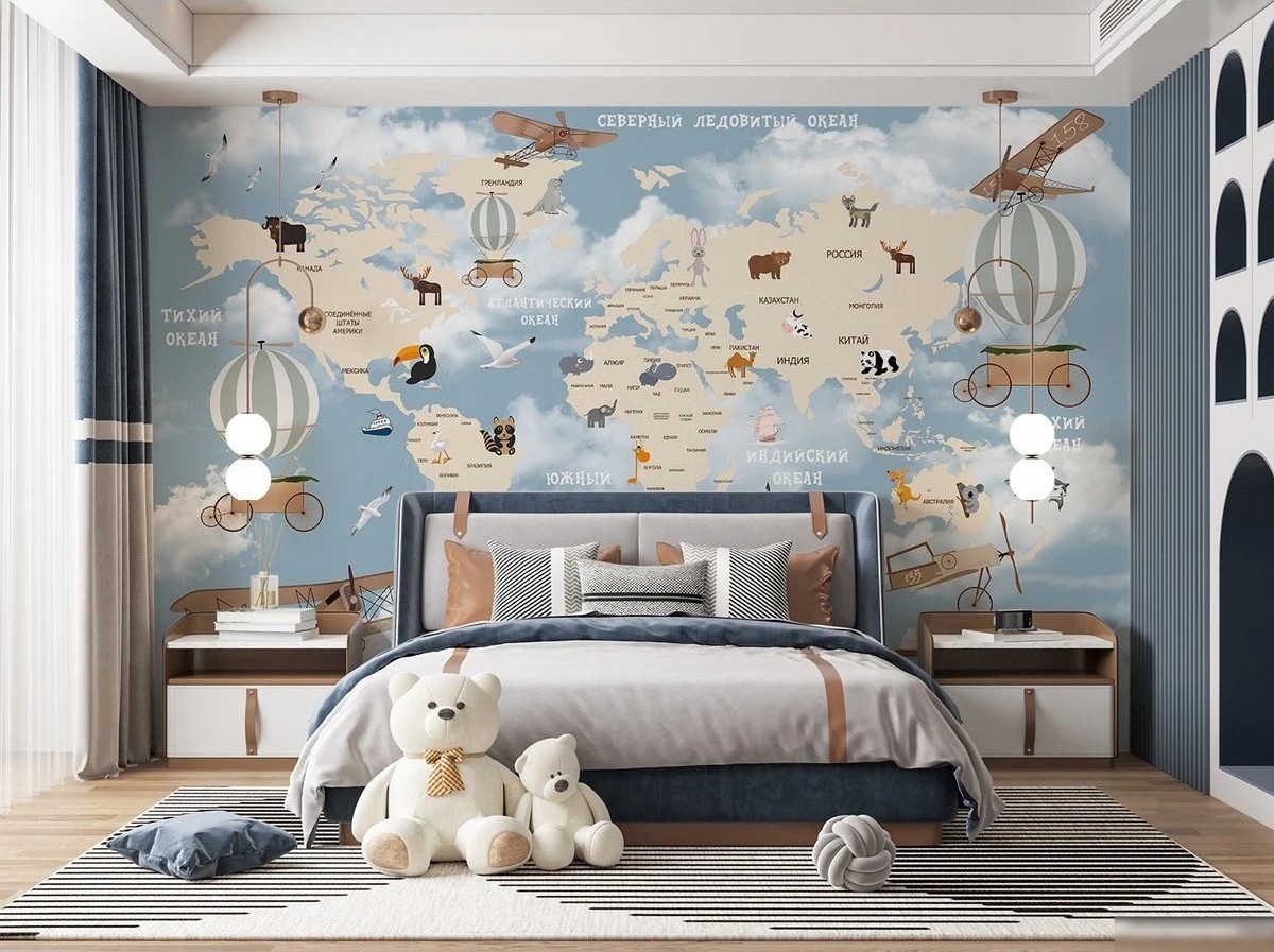 Фотообои Citydecor Детская Карта мира 81 500x260
