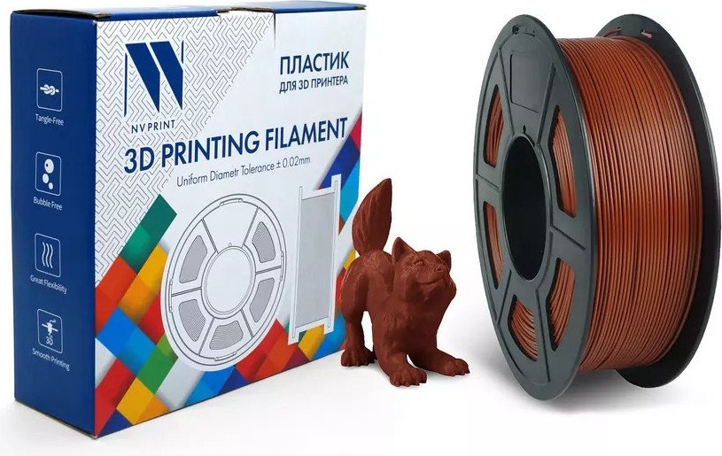 Филамент NV Print NV-3D-PETG-DARK-CHOCOLATE (1.75мм, 1кг, темный шоколад)