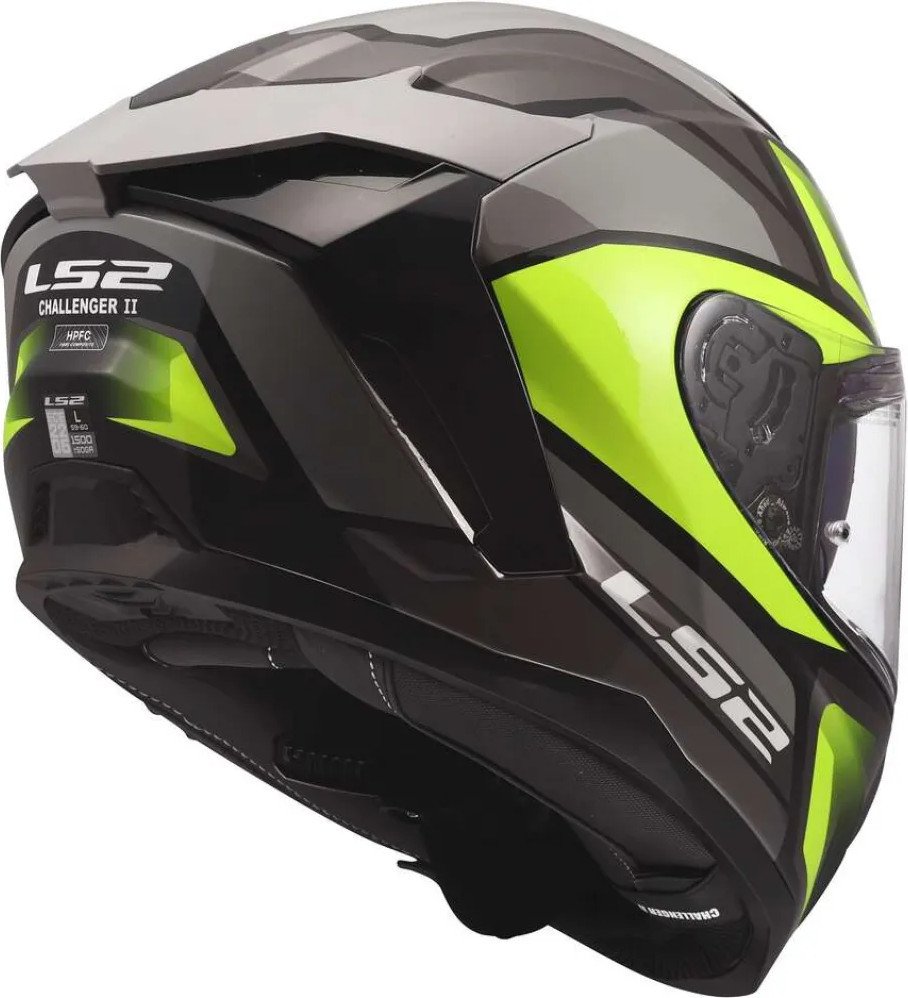 Мотошлем LS2 FF817 Challenger II Viper (M, серый/желтый)