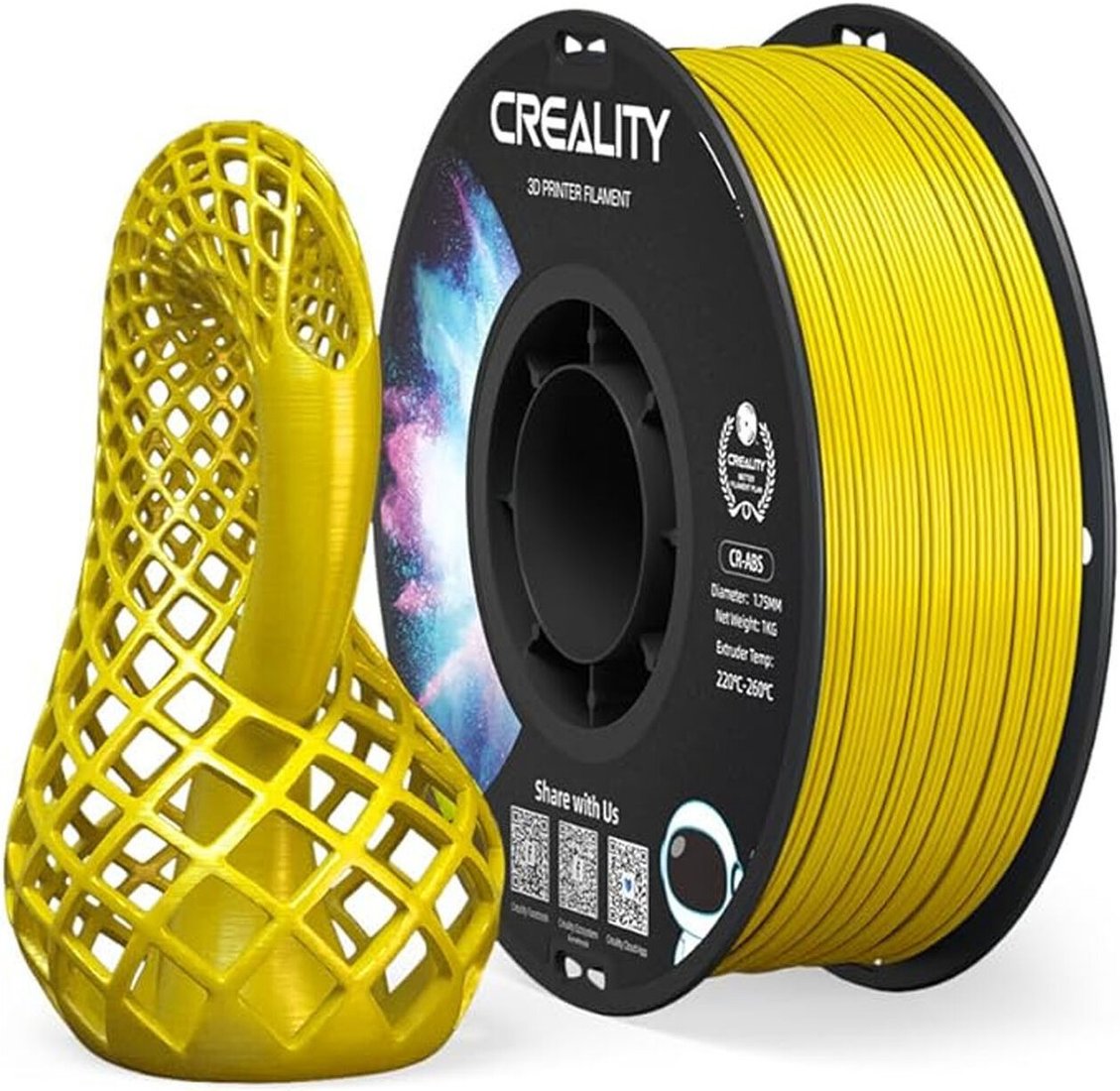 Филамент Creality ABS-CR 1.75мм 3301020033 (1 кг, желтый) Филамент Creality ABS-CR 1.75мм 3301020033 (1 кг, желтый)