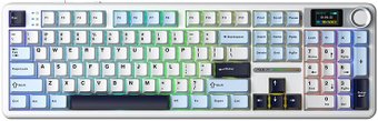 Клавиатура AULA F108 Pro (белый/голубой/черный, Aula Caramel Latte, без кириллицы)
