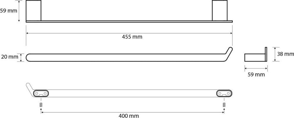 Аксессуары для ванной и туалета Bemeta Organic 167104350 (400мм, черный матовый)
