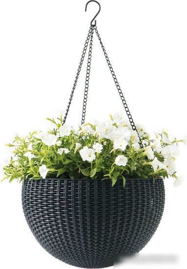 Кашпо Botanica Rattan (26x16 см, серый)