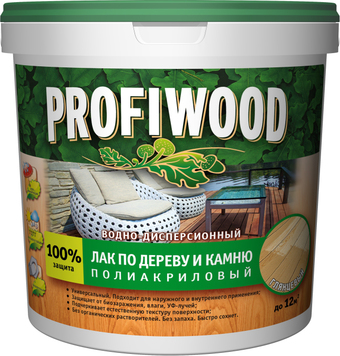 Лак Profiwood По дереву и камню (глянцевый, 0.8 л)