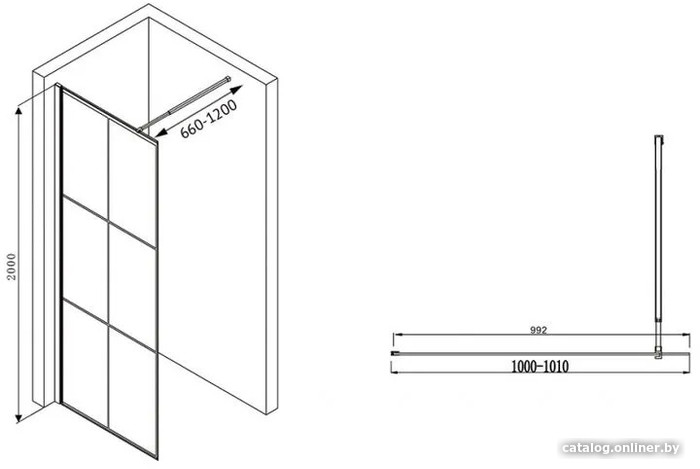 Душевая стенка Abber Immer Offen AG62100B8