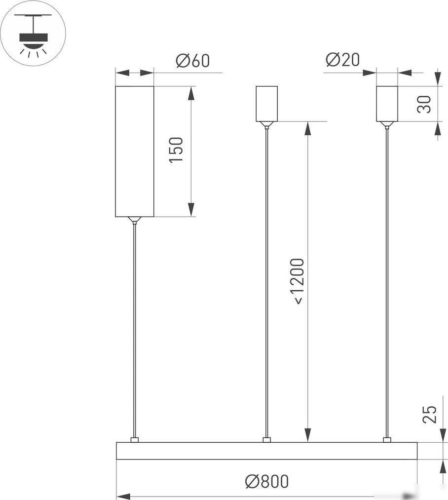 Подвесная люстра Arlight SP-Congo-Mult-1-R800-42W Warm3000 046247