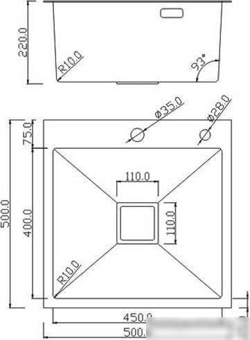 Кухонная мойка Roxen Simple 560220-50B