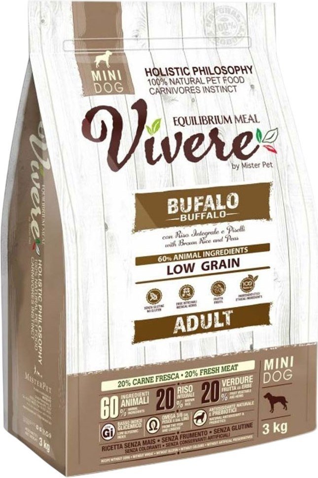 Сухой корм для собак Vivere Mini Adult Buffalo 3 кг