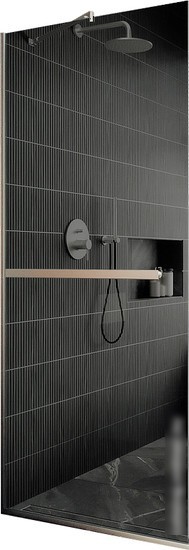 Душевая стенка MaybahGlass 195x79 MGD-729-5у (графитовое стекло/хром матовый)