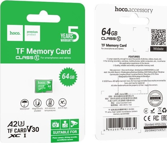 Карта памяти Hoco TF UHS-I Memory Card Class 10 64GB