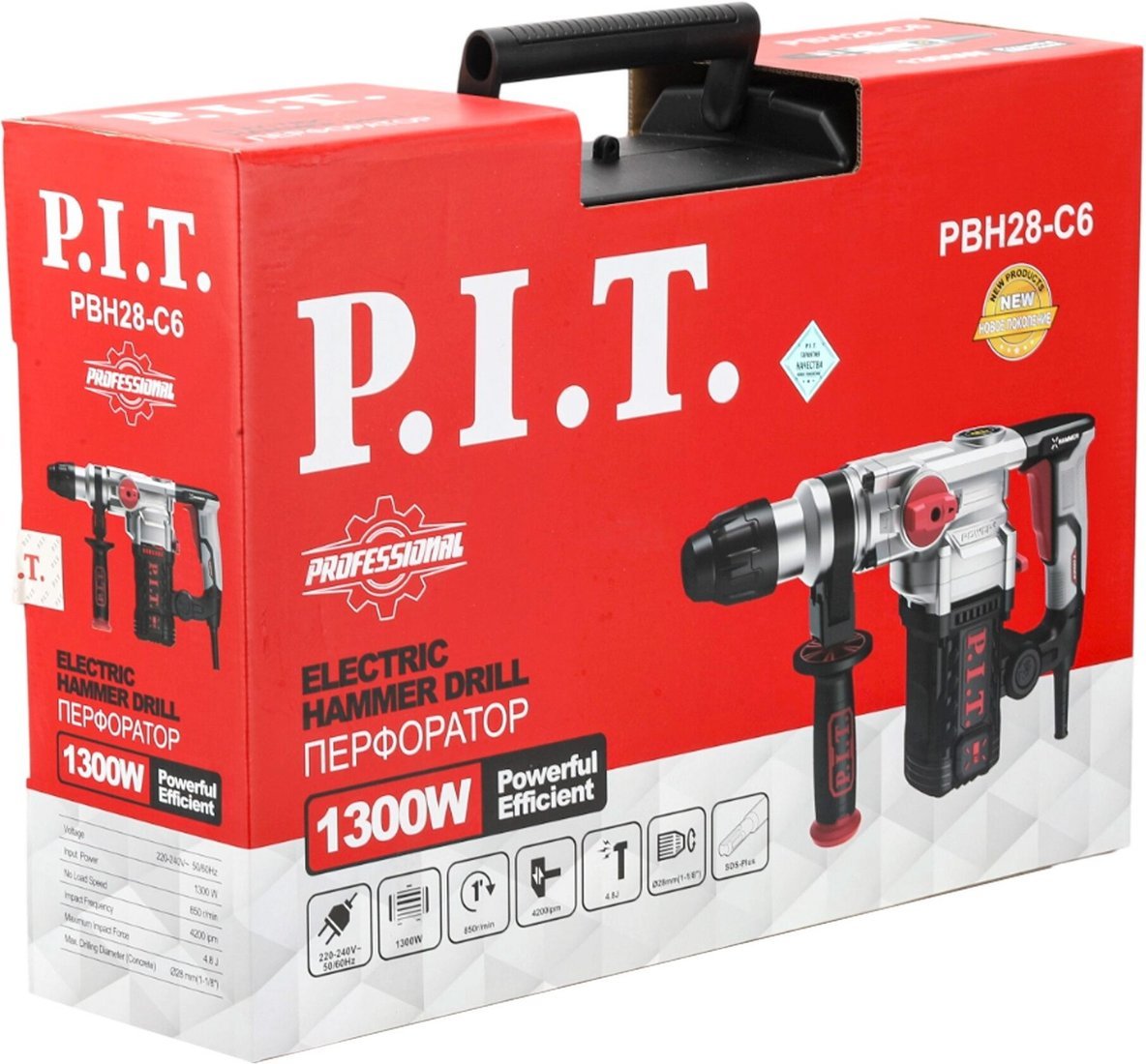 Перфоратор P.I.T. PBH28-C6 (кейс)