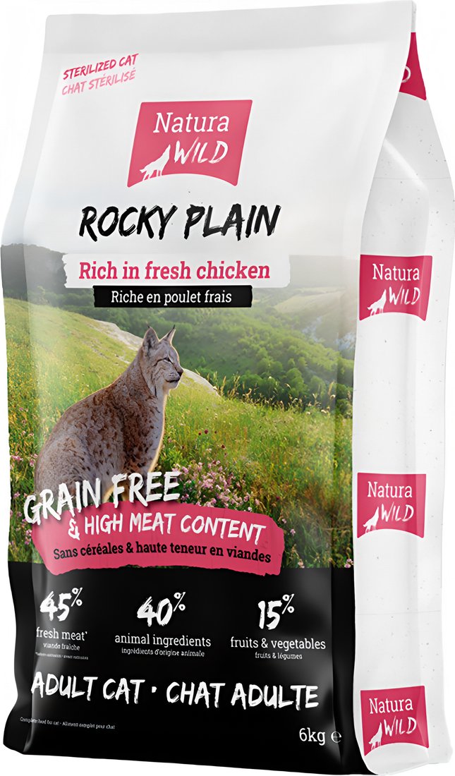 Сухой корм для кошек Natura Wild Rocky Plain Adult Sterilized с курицей6 кг