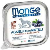 Сухой корм для собак Monge Natural Monoprotein Fruits из ягненка с черникой, ламистер (150 г)