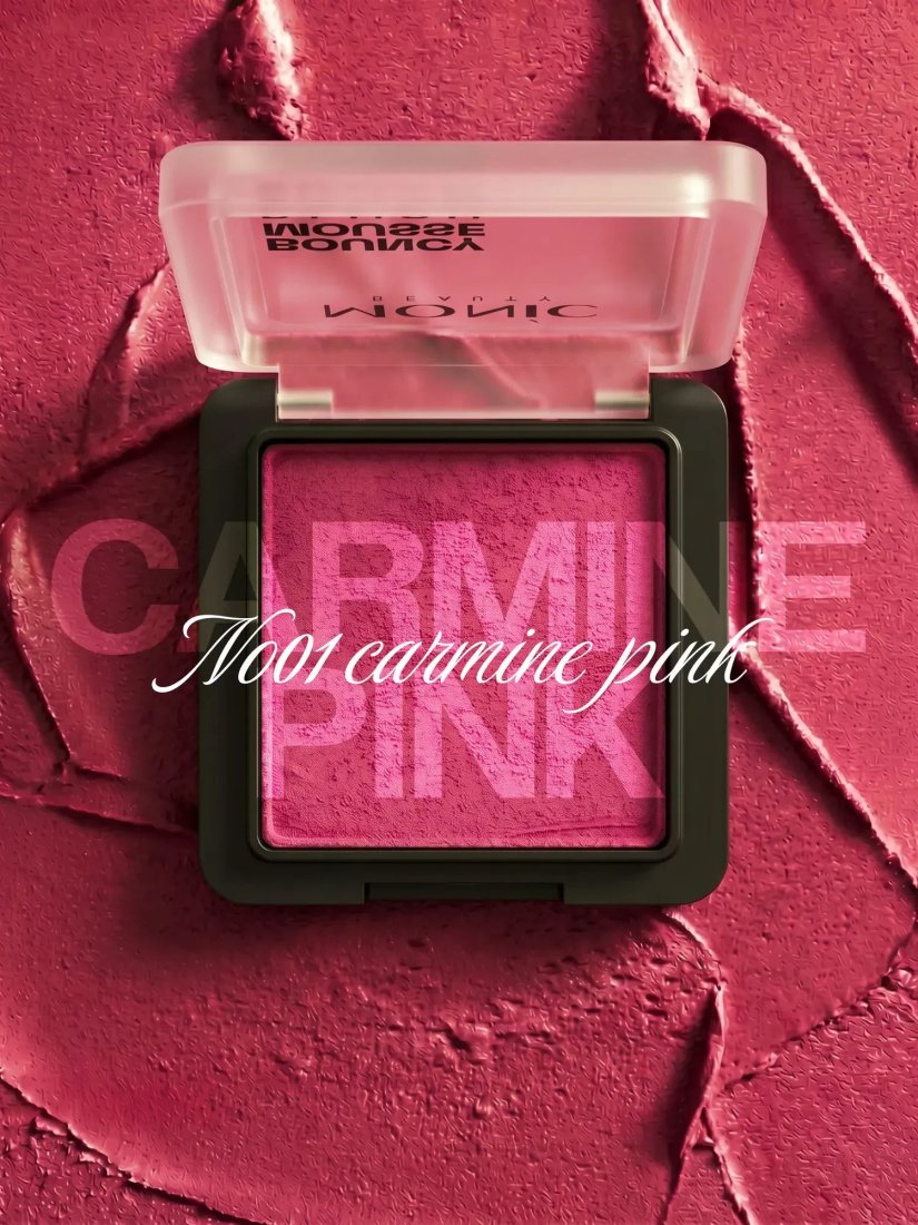 Румяна Monic Beauty Bouncy Mousse Blush Тон 01 Carmine Pink