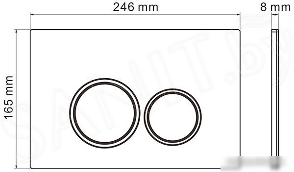 Унитаз подвесной Roxen Simple Compact в комплекте с инсталляцией StounFix Slim 6 в 1 966278 (кнопка: бежевый)