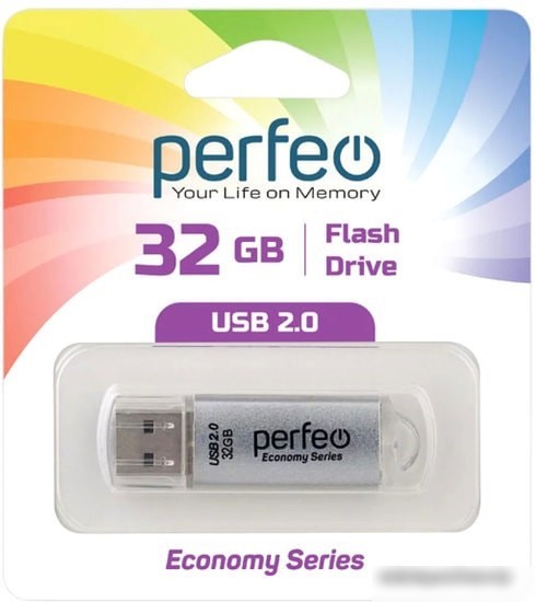 USB Flash Perfeo E01 32GB (серебристый)