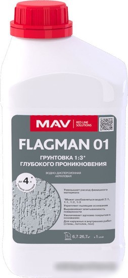 Акриловая грунтовка Flagman 01 (1 л, бесцветный) Акриловая грунтовка Flagman 01 (1 л, бесцветный)