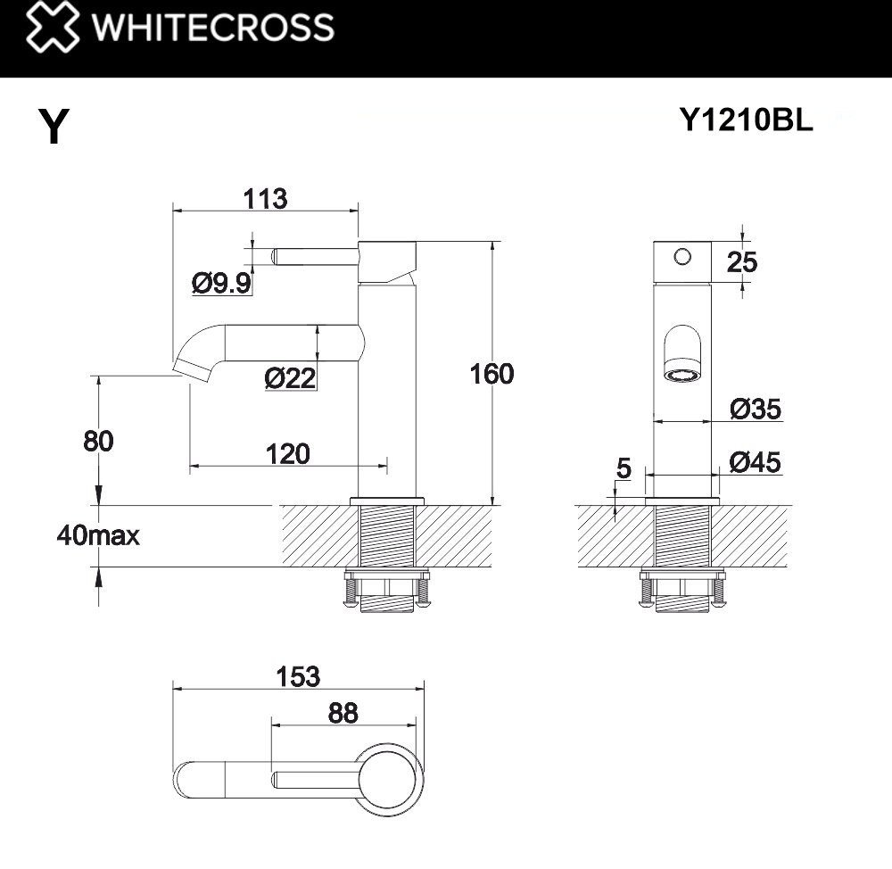 Смеситель Whitecross Y Y1210GLB (брашированное золото)