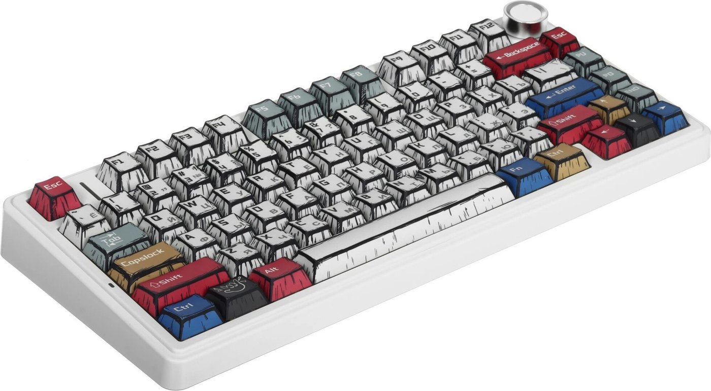 Клавиатура AULA F75 (Comic Keycap, Leobog Graywood V3)