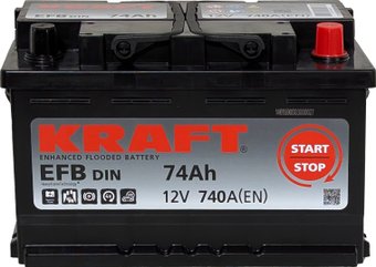 Автомобильный аккумулятор KRAFT EFB R+ (74 А·ч)