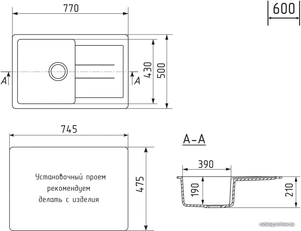 Кухонная мойка Mixline ML-GM31 552187 (песочный)