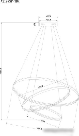 Подвесная люстра Arte Lamp Frodo A2197SP-3BK