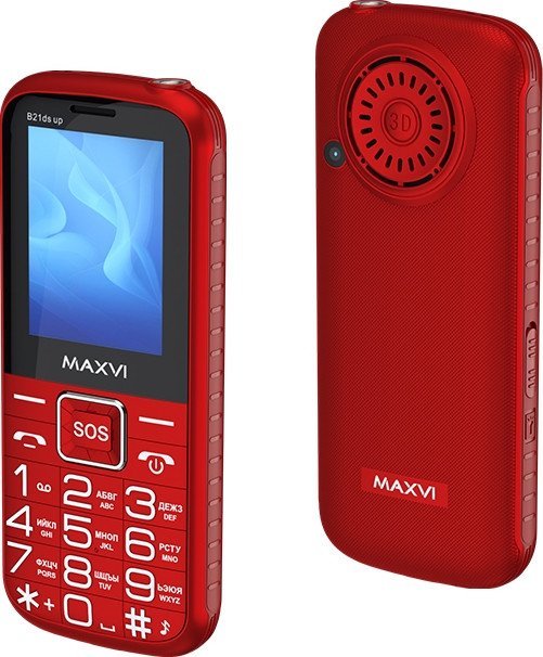 Кнопочный телефон Maxvi B21ds Up (красный)