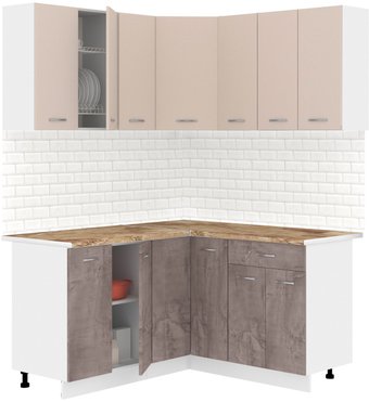Готовая кухня Кортекс-мебель Корнелия Лира 1.5x1.5 (капучино/оникс/мадрид)