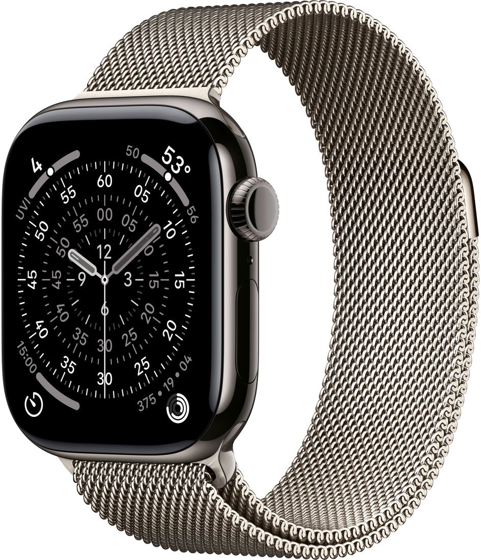 Умные часы Apple Watch Series 11 LTE 46 мм (титановый корпус, природный/природный, миланская петля S/M)