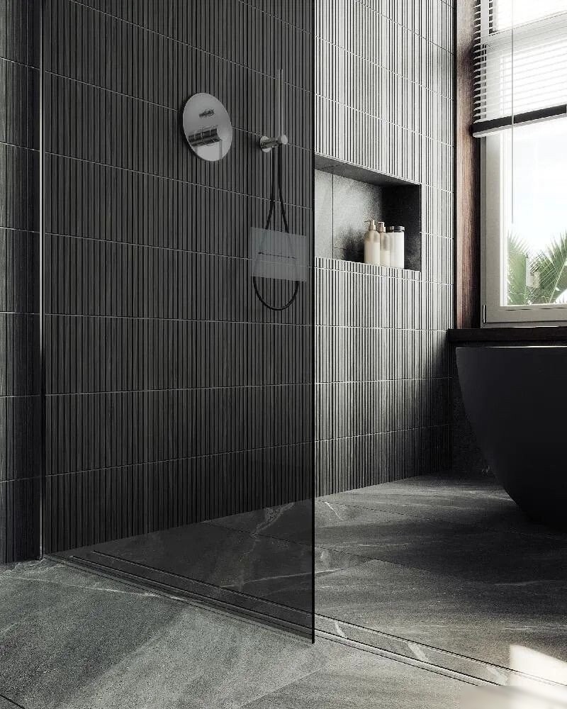 Душевая стенка MaybahGlass 99x195 MGD-1356-4у (графитовое матовое стекло/хром глянцевый)