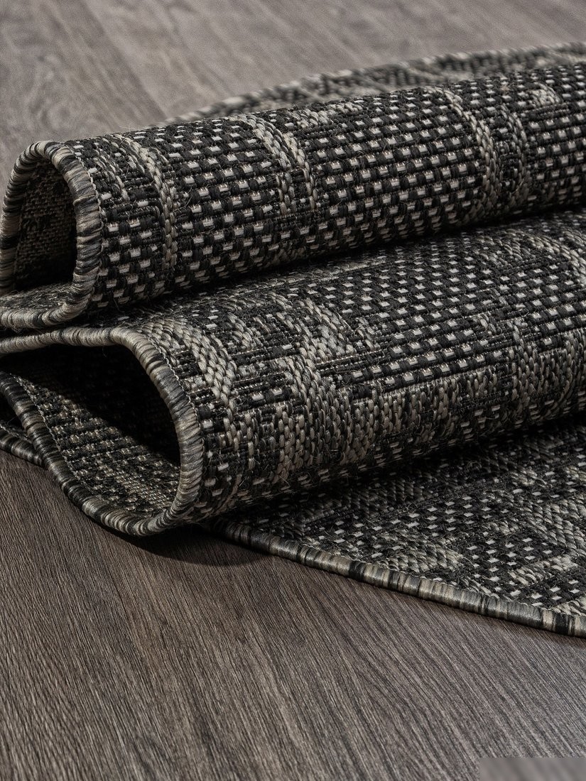 Циновка Merinos Kair S136-OVAL-BLACK-GRAY (1.2х1.7)