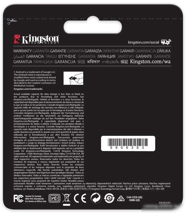 Карта памяти Kingston Canvas React SDCR/512GB microSDXC 512GB + адаптер
