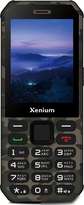 Кнопочный телефон Xenium X300 (зеленый камуфляж)