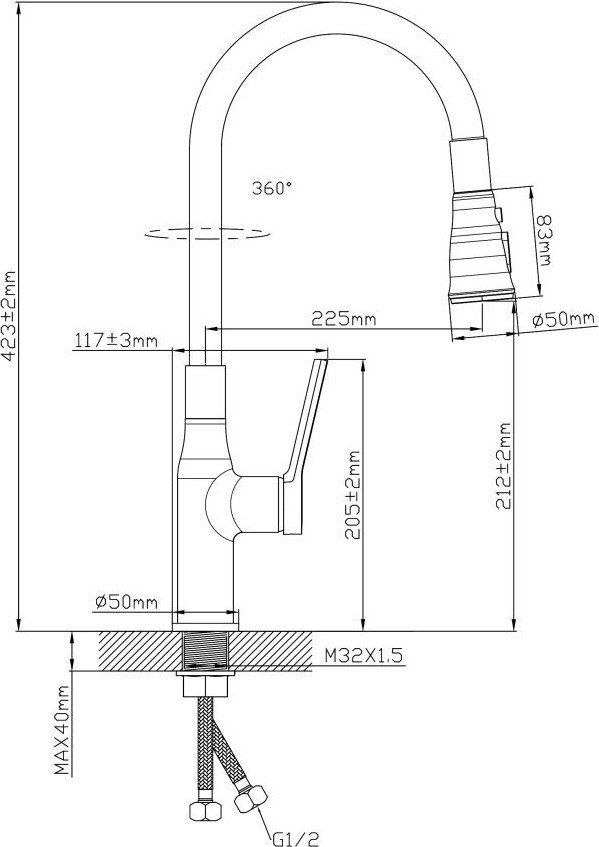 Смеситель Econoce D35 730 EC0733BL (черный)