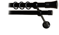 Карниз для штор Lm Decor Гиро 071 2р гладкий 25/19мм (черный матовый, 2.8м)