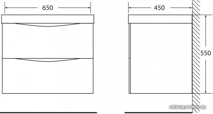 BelBagno Тумба под умывальник Marino-650-2C-SO-RG-P (rovere grigio)