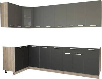Готовая кухня Интерлиния Мила 12x28 без столешницы (серебристый/антрацит)