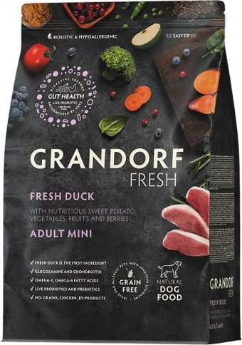 Сухой корм для собак Grandorf Adult Mini Breeds Fresh Duck&Sweet Potato 1 кг