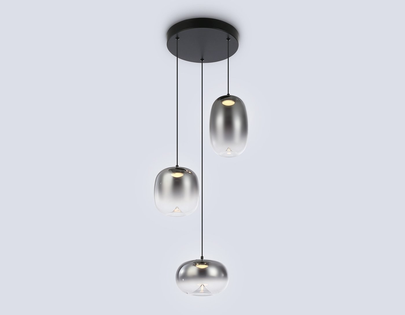 Подвесная люстра Ambrella light LH11099/3 BK/SM (черный/дымчатый)