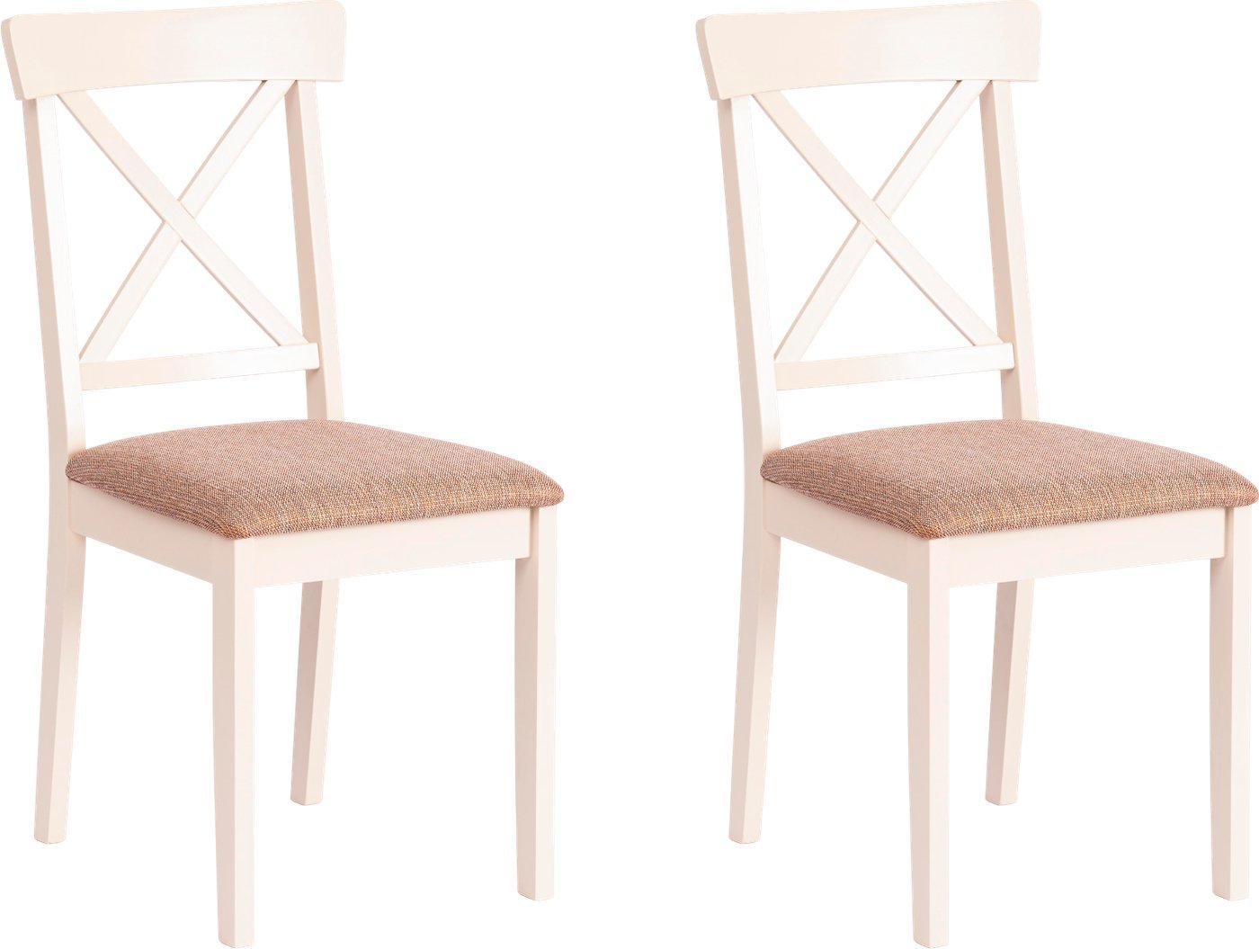 Стул TetChair Golfi 2 (2шт, дерево гевея/Ivory White/коричневый/золотой)