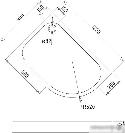 Душевой поддон Gemy ST18 L 120x80