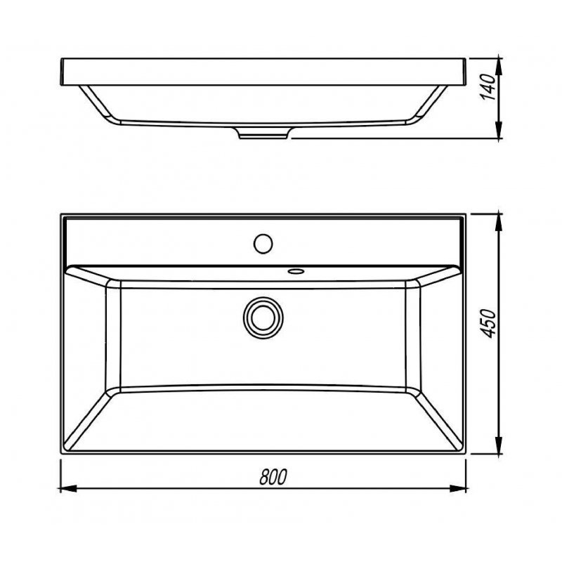 Умывальник Symbolite Asti 80x45 (кварц, серый шелк)