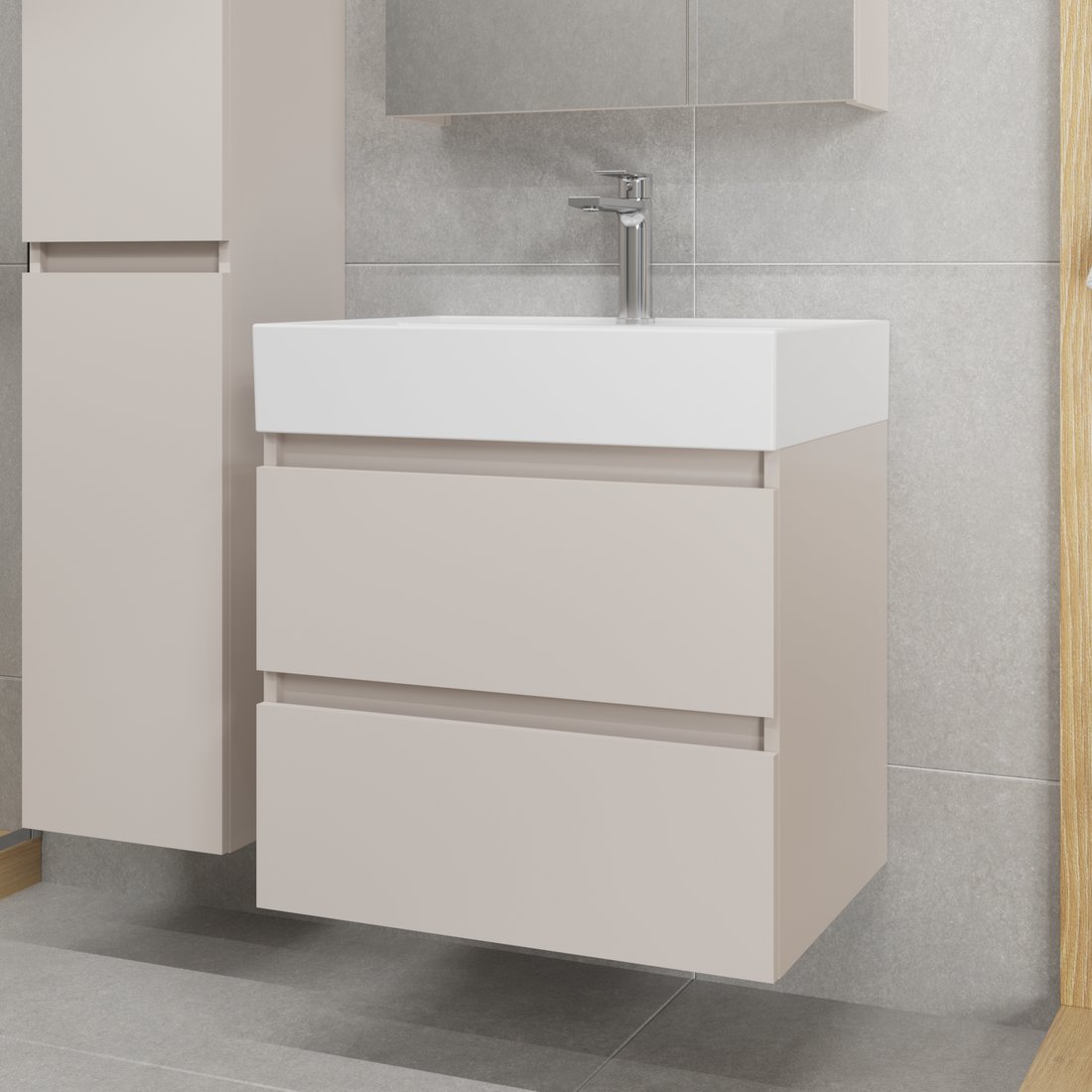 Lauter Тумба с умывальником Mia 60 + Optima 60.5 (кашемир)