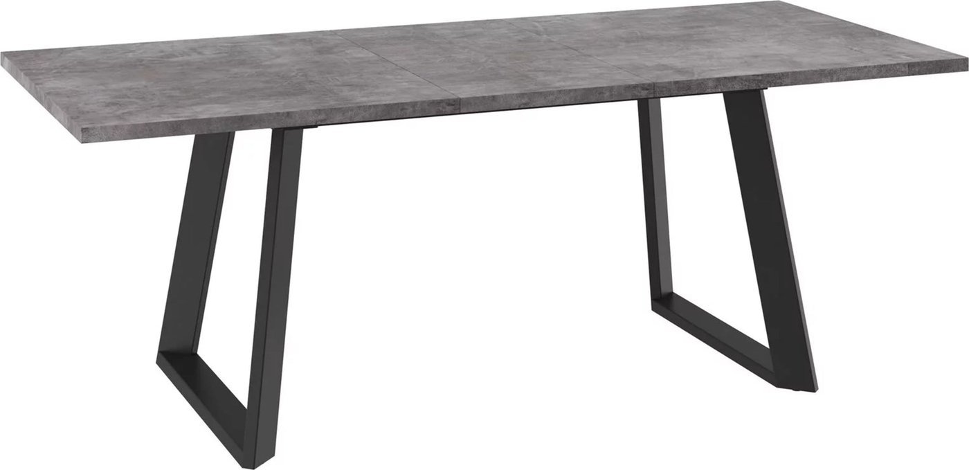 Кухонный стол Мамадома Loft lux-160 раздвижной 160-205х90 (дымчатая керамика/черный)