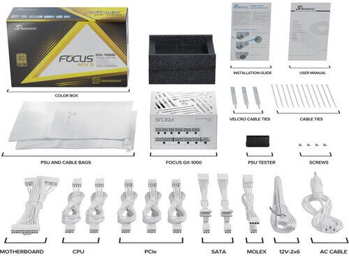 Блок питания Seasonic Focus GX-1000 White ATX 3.1