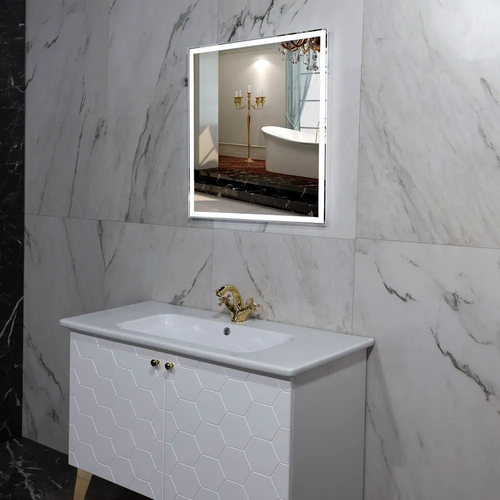 Пекам Зеркало Greta 80x90 greta-80x90B (с подсветкой и бесконтактным сенсором)