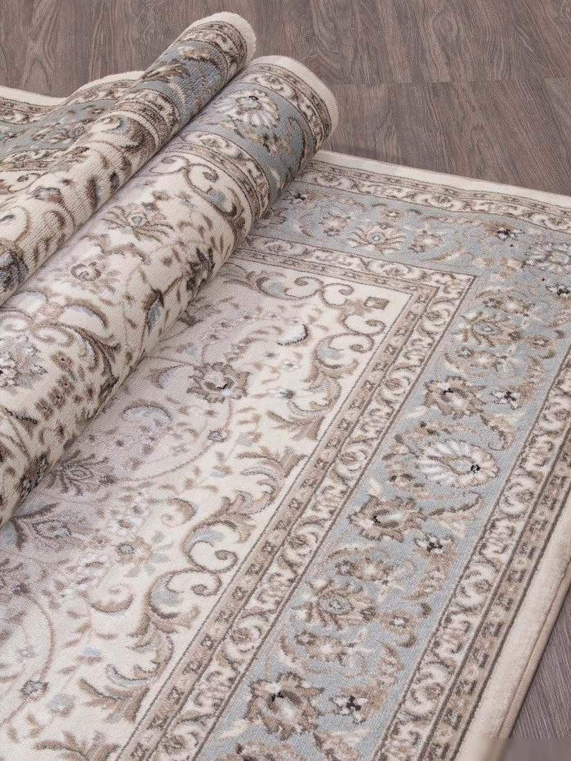 Ковер для жилой комнаты Merinos Valencia Deluxe F014-STAN-CREAM-L.BLUE (2х3)
