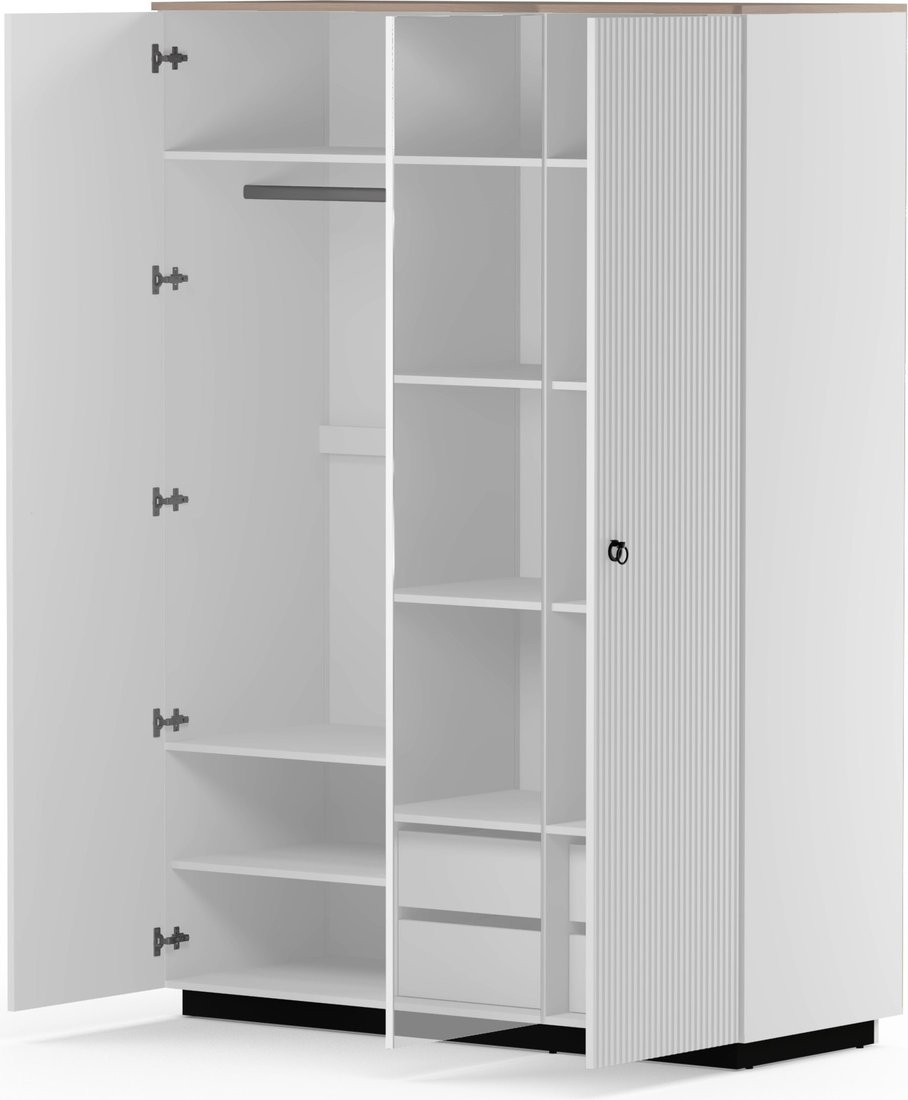 Шкаф распашной Black Red White Domenica SZF3D (белый/гикори кингстон)