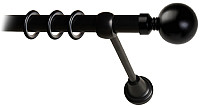 Карниз для штор Lm Decor Шар большой 059 1р гладкий 25мм (черный матовый, 2м)