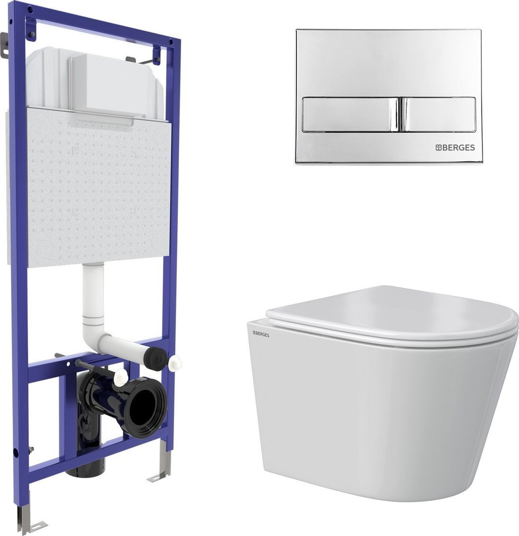 Унитаз подвесной Berges Wasserhaus Vita Rimless 043371 (с сиденьем)